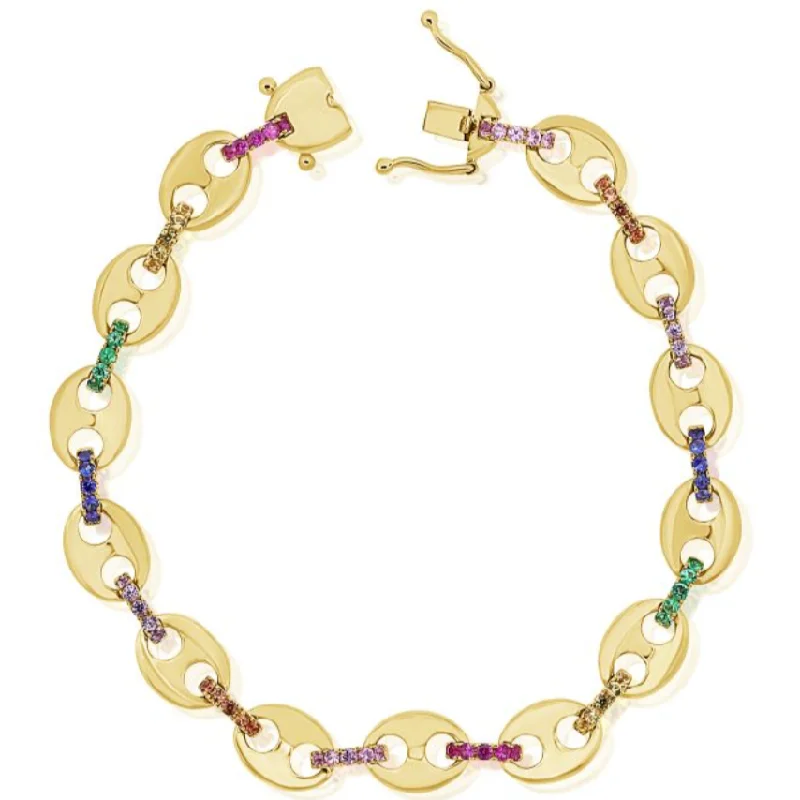 14K GOLD DIAMOND ARIANNA RAINBOW BRACELET