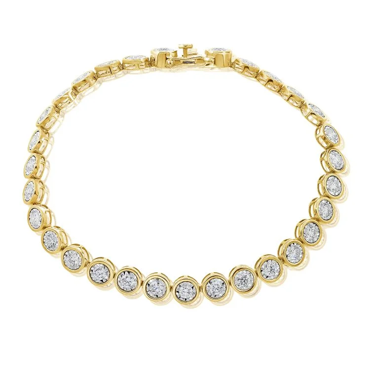 14K GOLD DIAMOND BETSY BEZEL TENNIS BRACELET