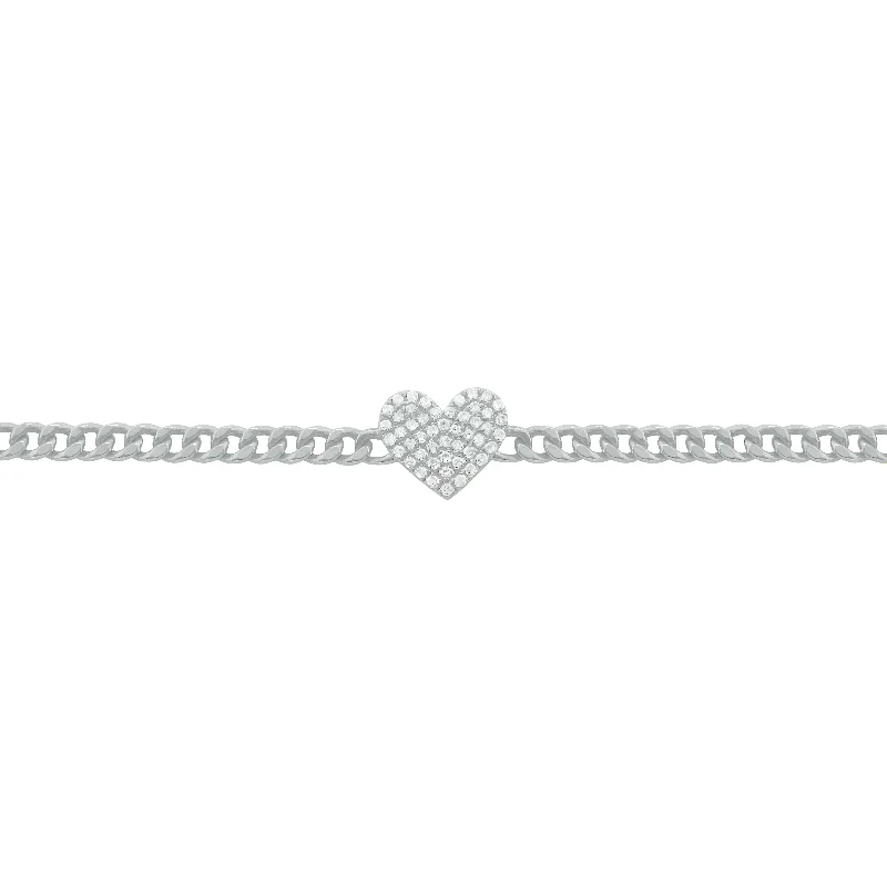 14K GOLD DIAMOND COREY HEART BRACELET