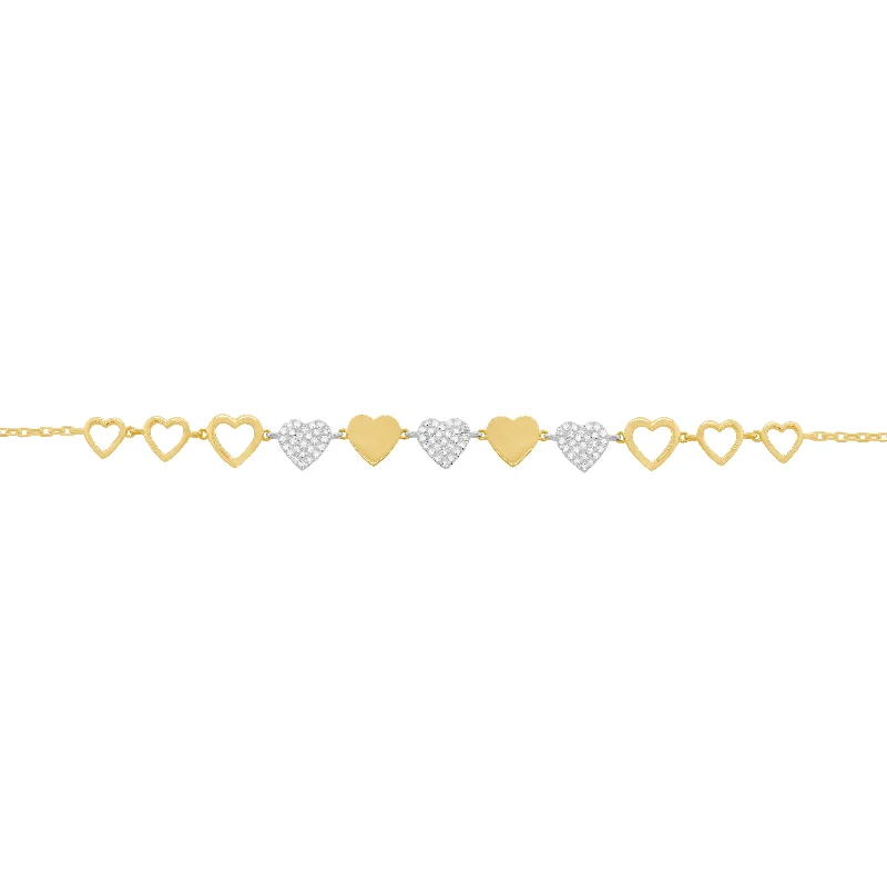 14K GOLD DIAMOND HANA HEART BRACELET