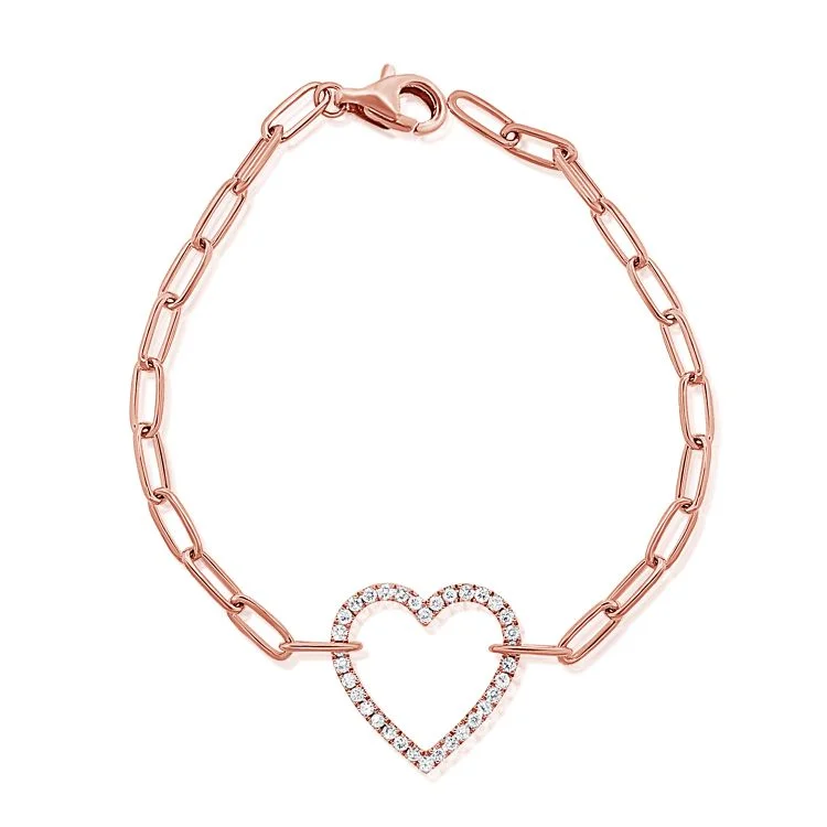 14K GOLD DIAMOND LESLIE HEART BRACELET