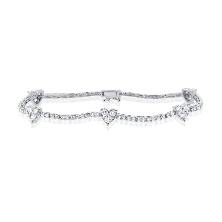 14K GOLD DIAMOND LINDSAY HEART BRACELET