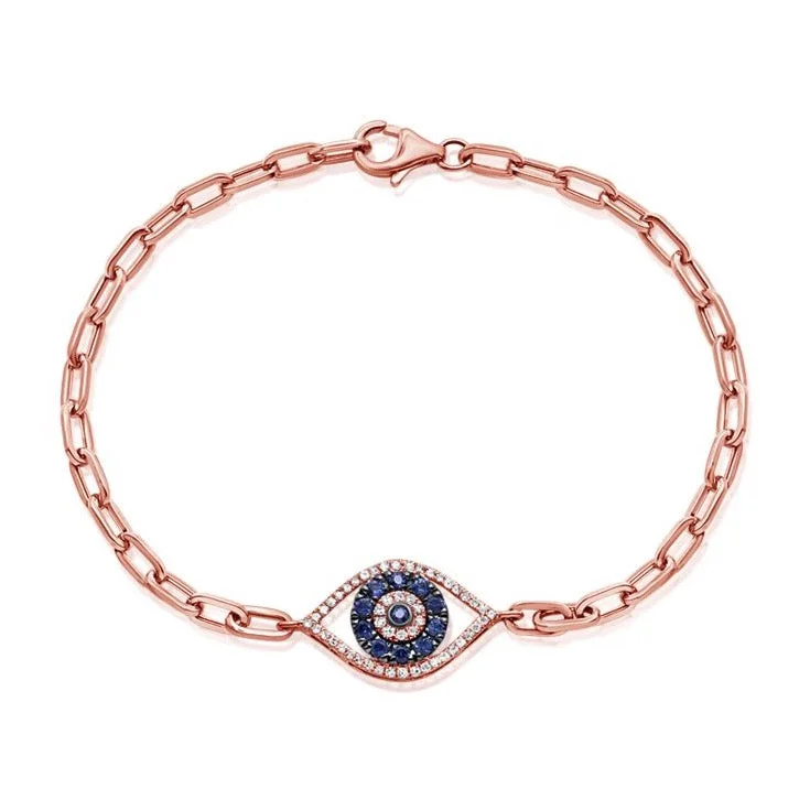 14K GOLD DIAMOND SAPPHIRE ELIANA EYE BRACELET