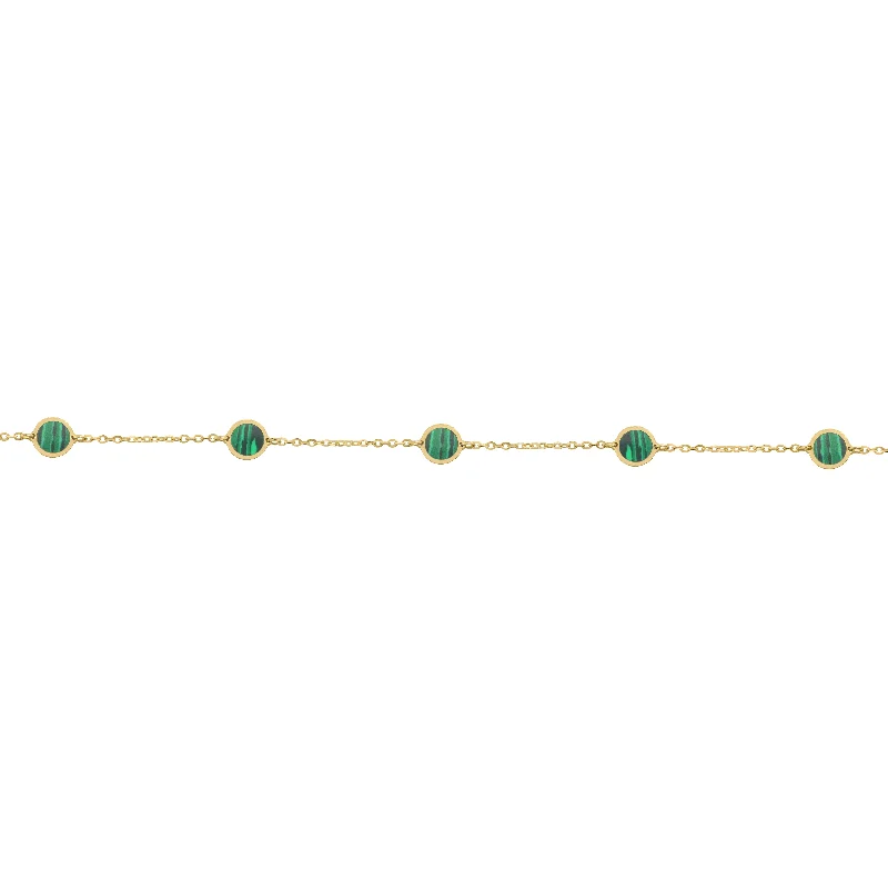 14K GOLD MALACHITE MEGAN CIRCLE BRACELET