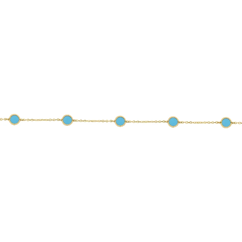 14K GOLD TURQUOISE MEGAN CIRCLE BRACELET