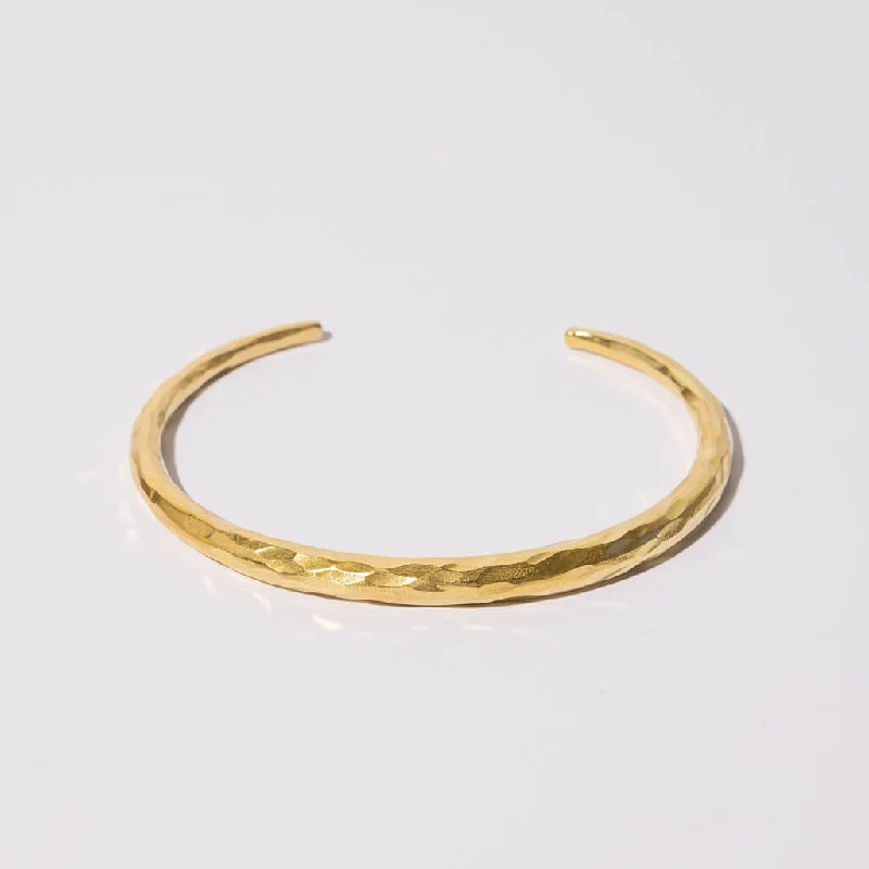 Hammered Cuff Bangle - Brass