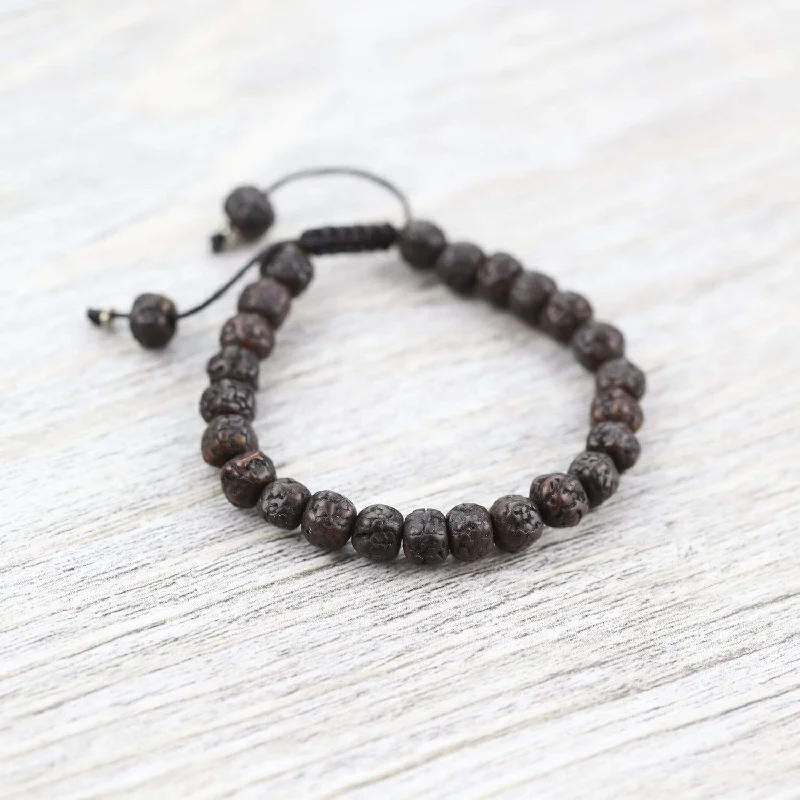 Aged Dark Rudraksha Wrist Mala