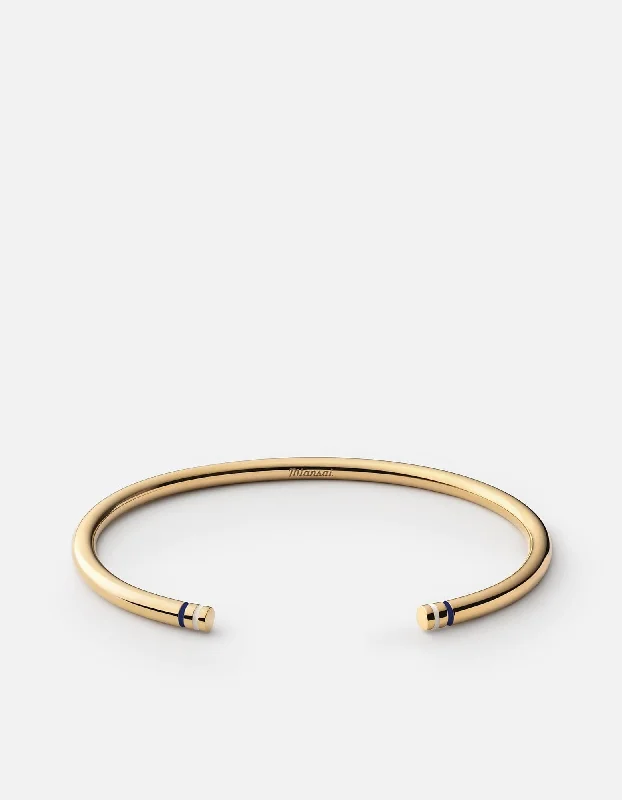 Aire Cuff, Gold Vermeil/Navy White