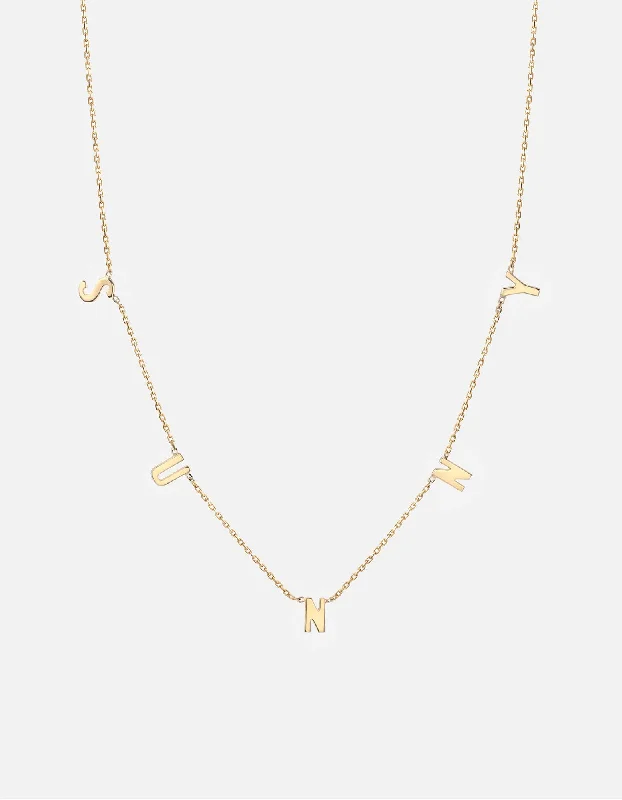 Alpha Necklace, 14k Gold