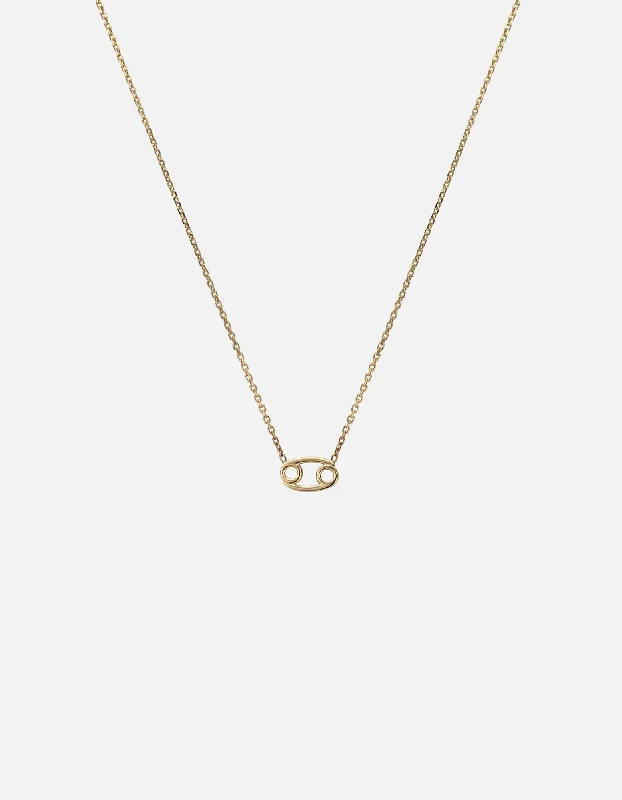 Cancer Astro Pendant Necklace, 14k Gold