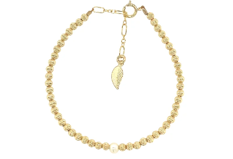 "CHARLOTTE" 14k gold-filled & pearl beaded bracelet