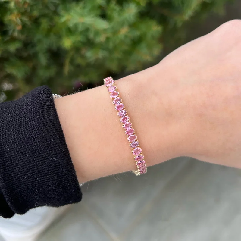 14K GOLD PINK SAPPHIRE KENDALL TENNIS BRACELET