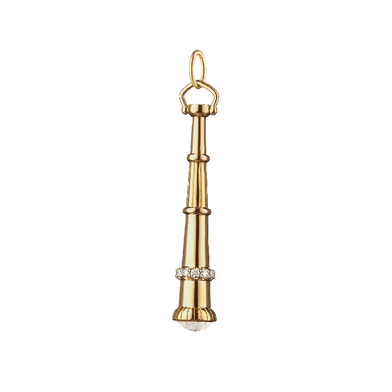 "Curiosity" Telescope Charm with Diamonds