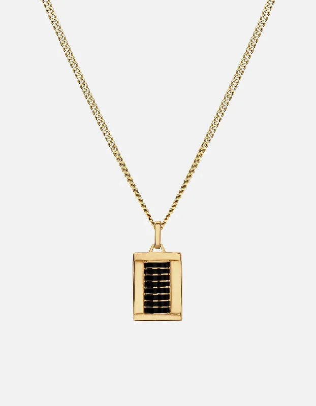 Enzo Necklace, Gold Vermeil/Black