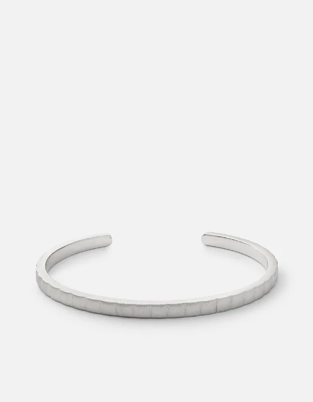 Etch Cuff, Matte Silver