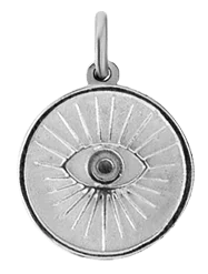 Evil Eye Pendant, Sterling Silver, Polished