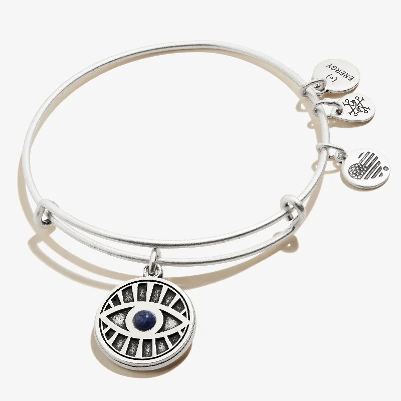 Evil Eye + Sodalite Charm Bangle