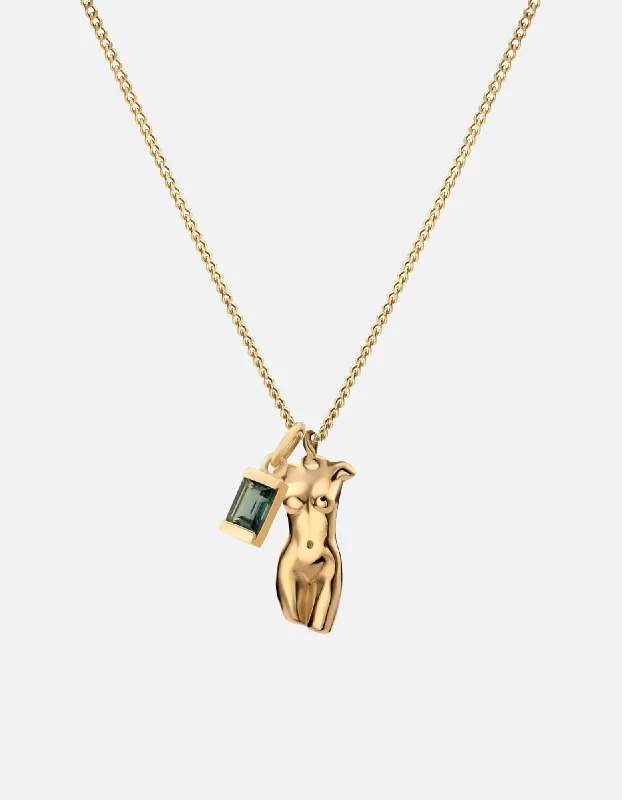 Femme Quartz Necklace, Gold Vermeil