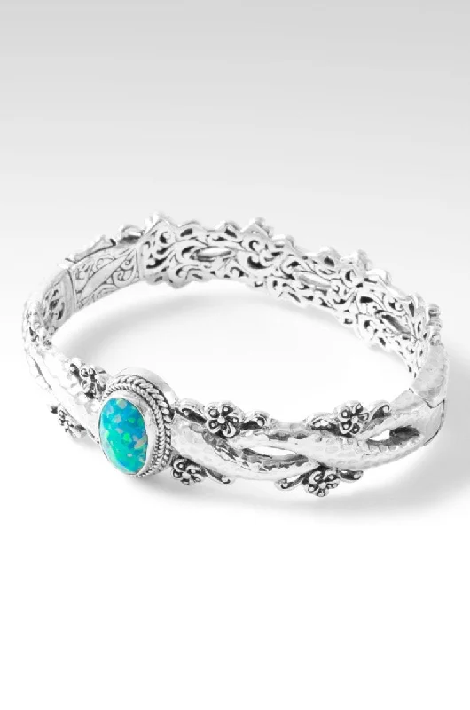 Flowerette Bangle™ in Spring Green Simulated Opal