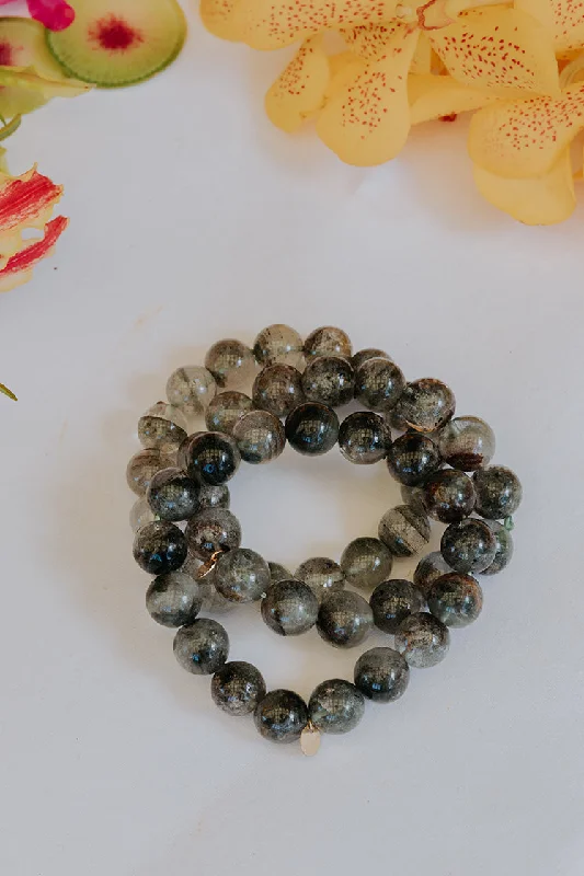 Stretchy Bracelet Large - Chlorite Quartz