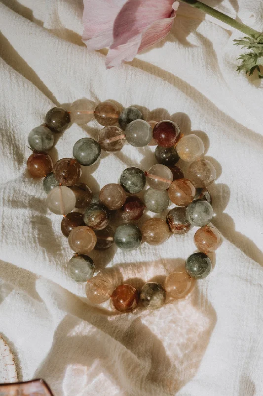 Stretchy Bracelet Large - Rutilated Quartz