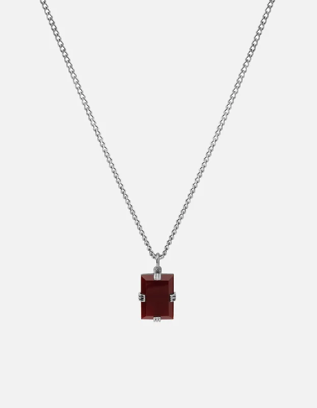 Lennox Cornelian Necklace, Sterling Silver