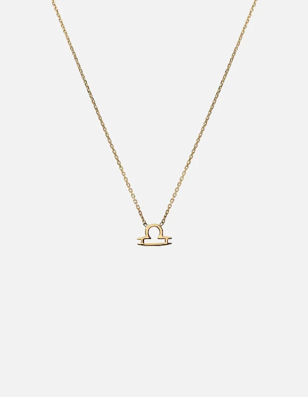 Libra Astro Pendant Necklace, 14k Gold