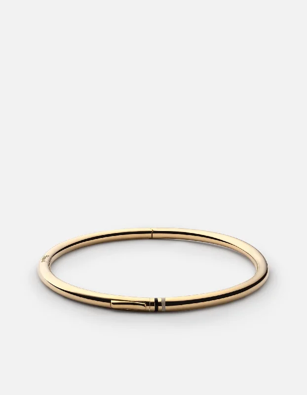 Lido Cuff, Gold Vermeil/Black Creme