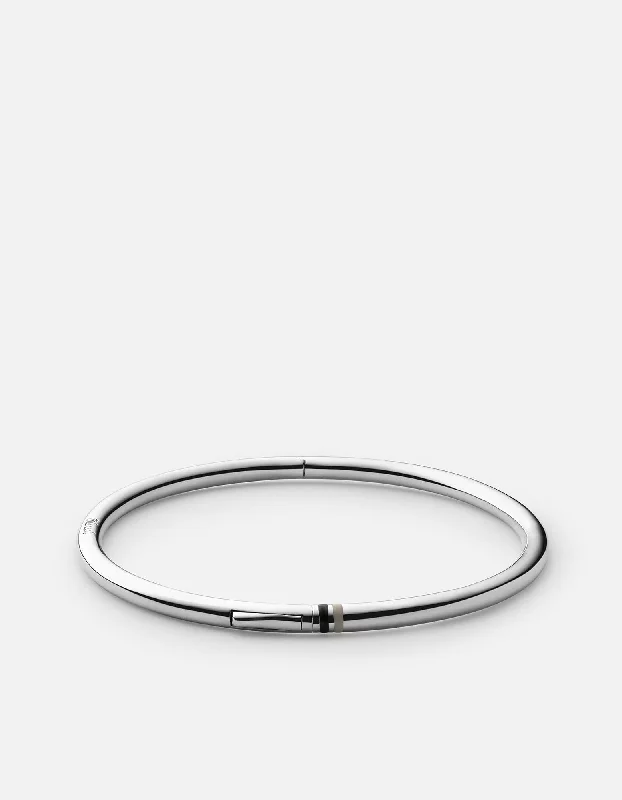 Lido Cuff, Sterling Silver/Black Creme