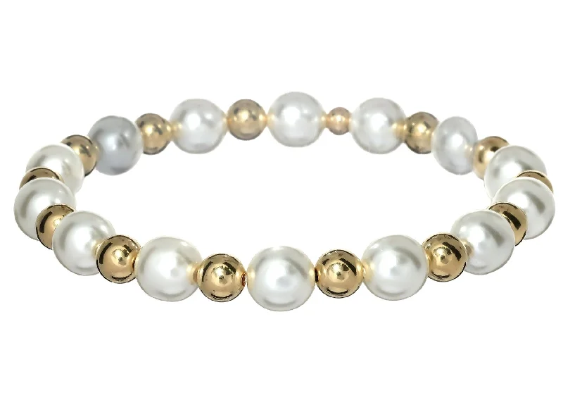 "LOLA" 14k gold-filled & pearl beaded bracelet