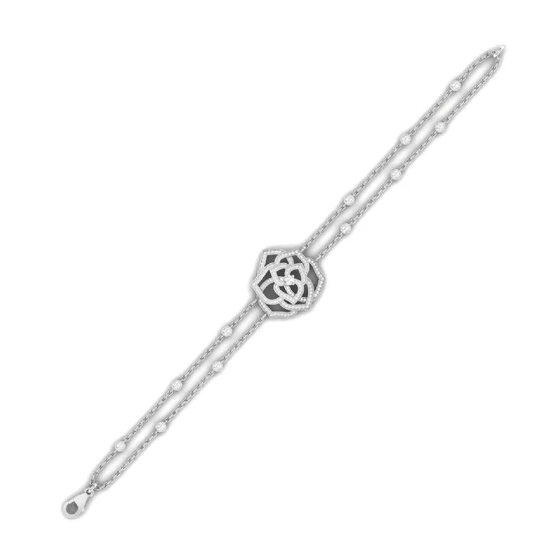 Maureen Floral Moissanite Bracelet in 925 Sterling Silver