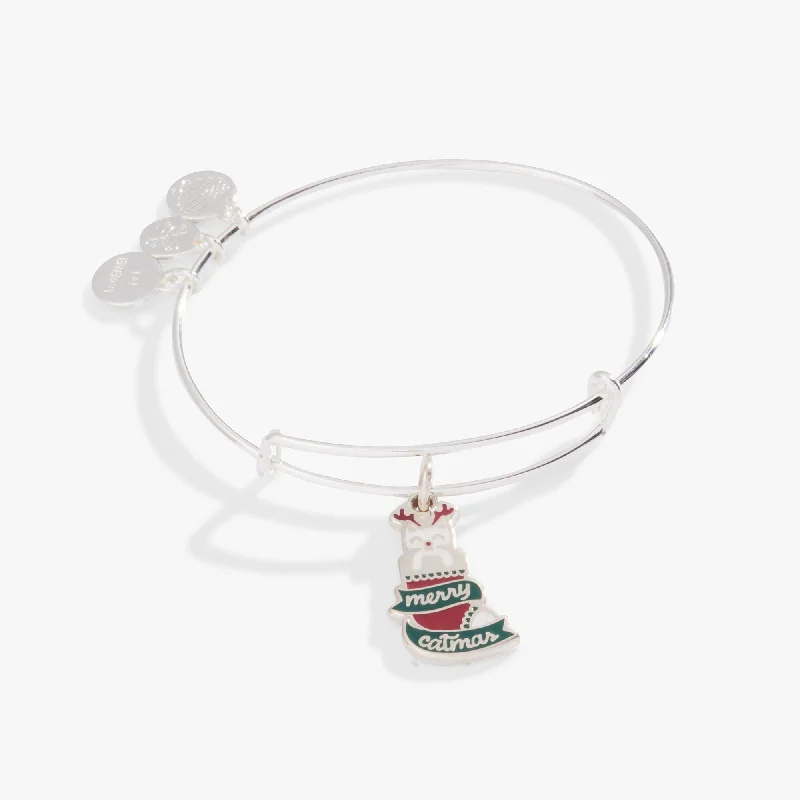 'Merry Catmas' Charm Bangle Bracelet