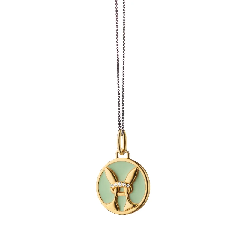 Mini "Pisces" Enamel Vermeil Charm