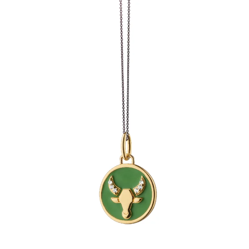 Mini "Taurus" Enamel Vermeil Charm