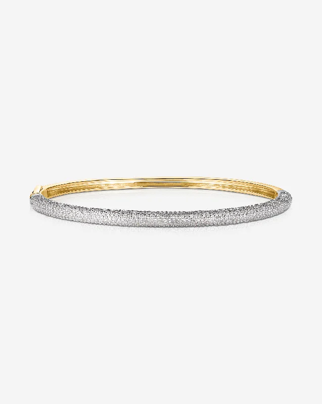 Pavé Diamond Stackable Gold Cloud Bangle