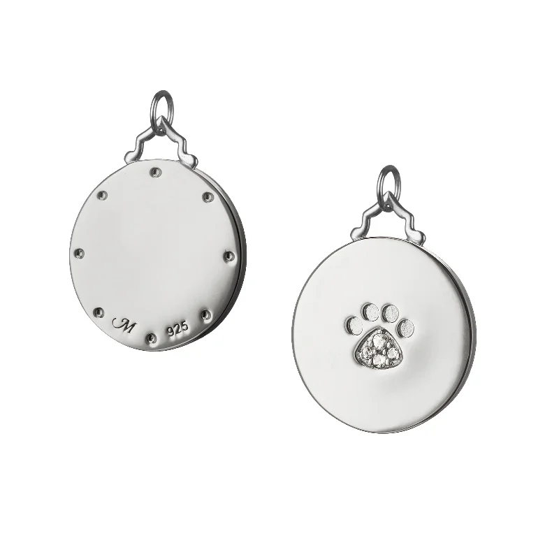 Paw Print Charm with Sapphires