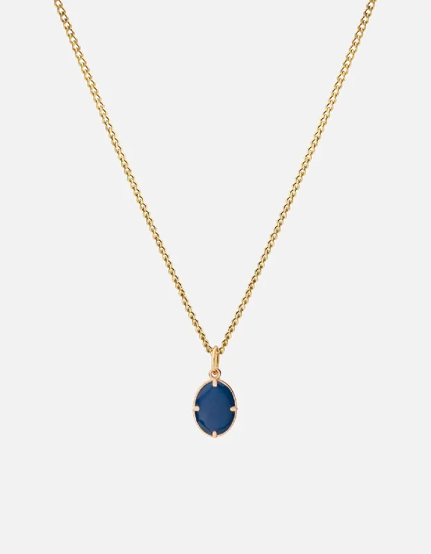 Portal Necklace, 14k Gold/Blue