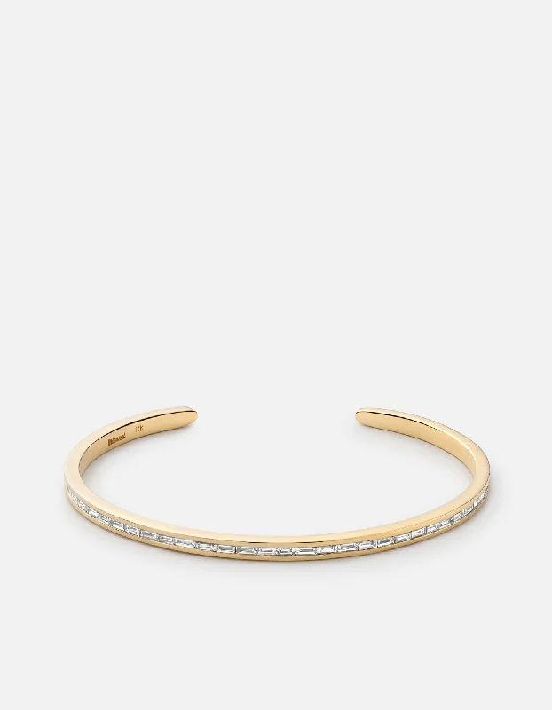 Set Cuff, 14k Gold Baguette Pavé