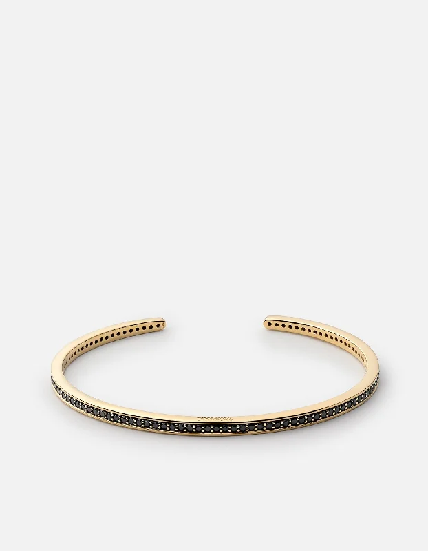 Set Cuff, 14k Gold/Black Diamonds