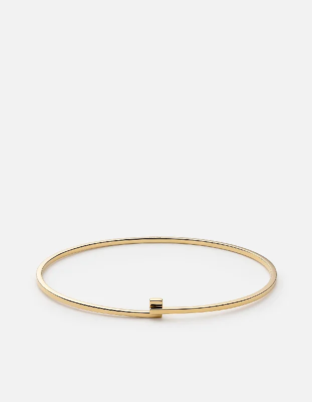 Thin Cubist Cuff, 14k Gold