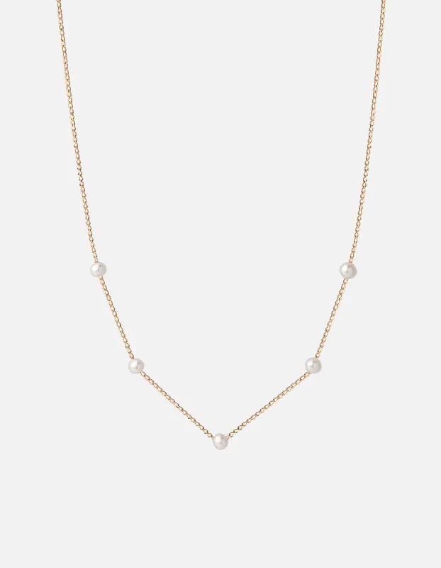 Tiana Pearl Necklace, 14k Gold