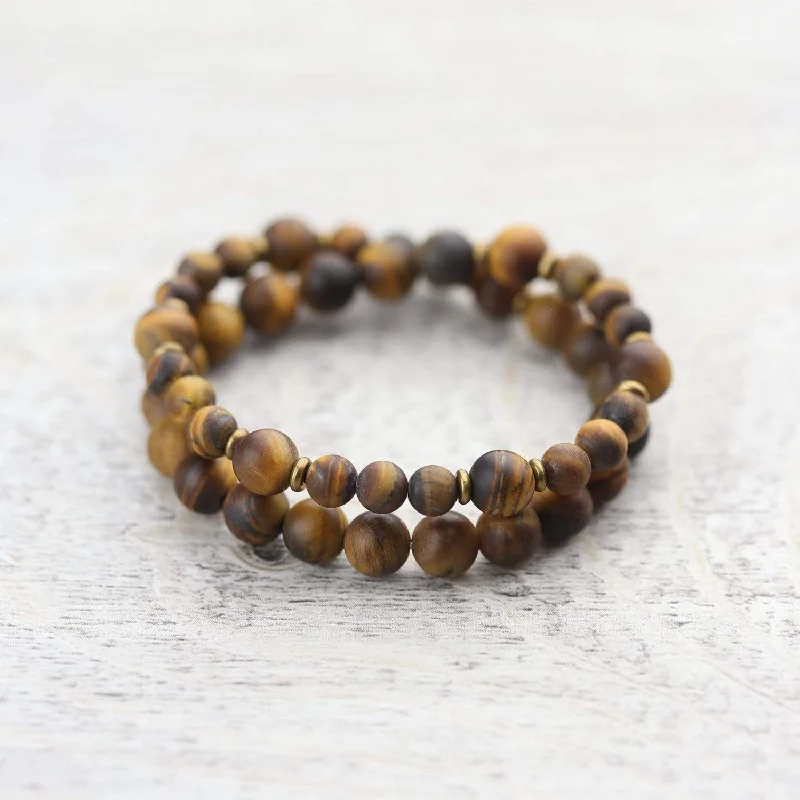 Tiger Eye Strength Double Wrap Bracelet