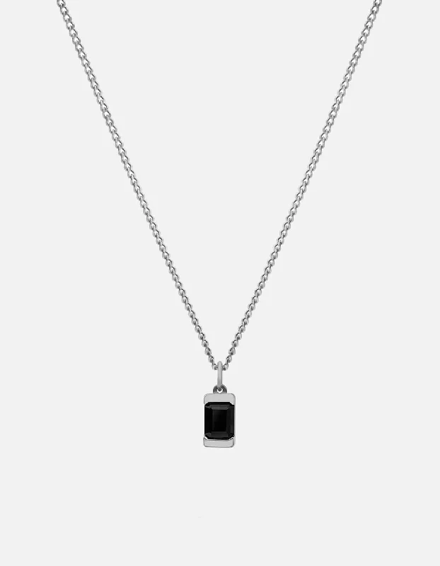 Valor Onyx Necklace, Sterling Silver