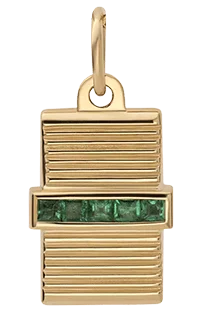 Vault Pendant w/Emeralds, Gold Vermeil