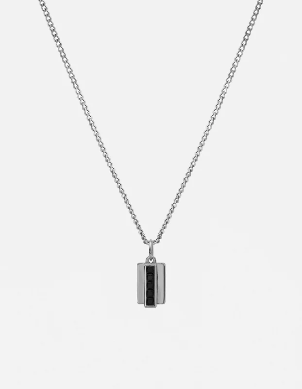 Vertigo Onyx Necklace, Sterling Silver