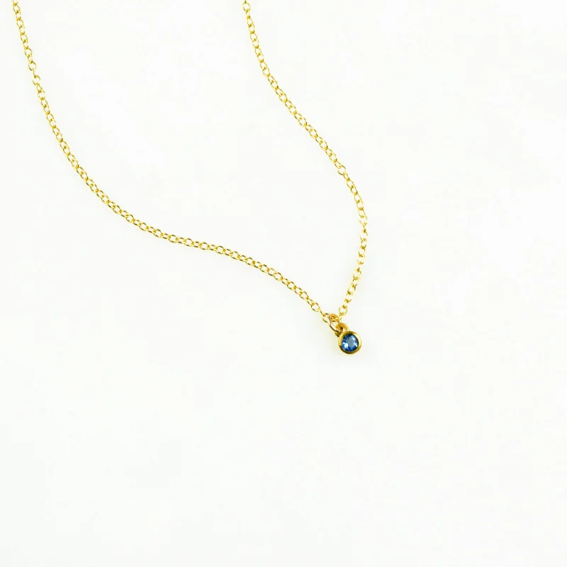 Tiny Birthstone Pendant Necklace : Available in All Birthstones