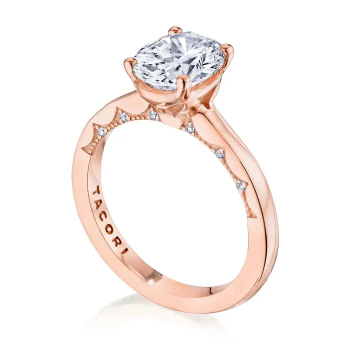 Tacori .06CTW "Coastal Crescent" Oval Solitaire in 14K Pink Gold