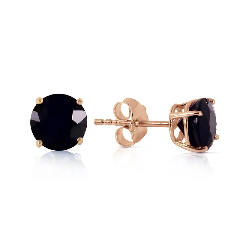 1 Carat 14K Solid Rose Gold Stud Earrings 1.0 Carat Natural Black Diamond