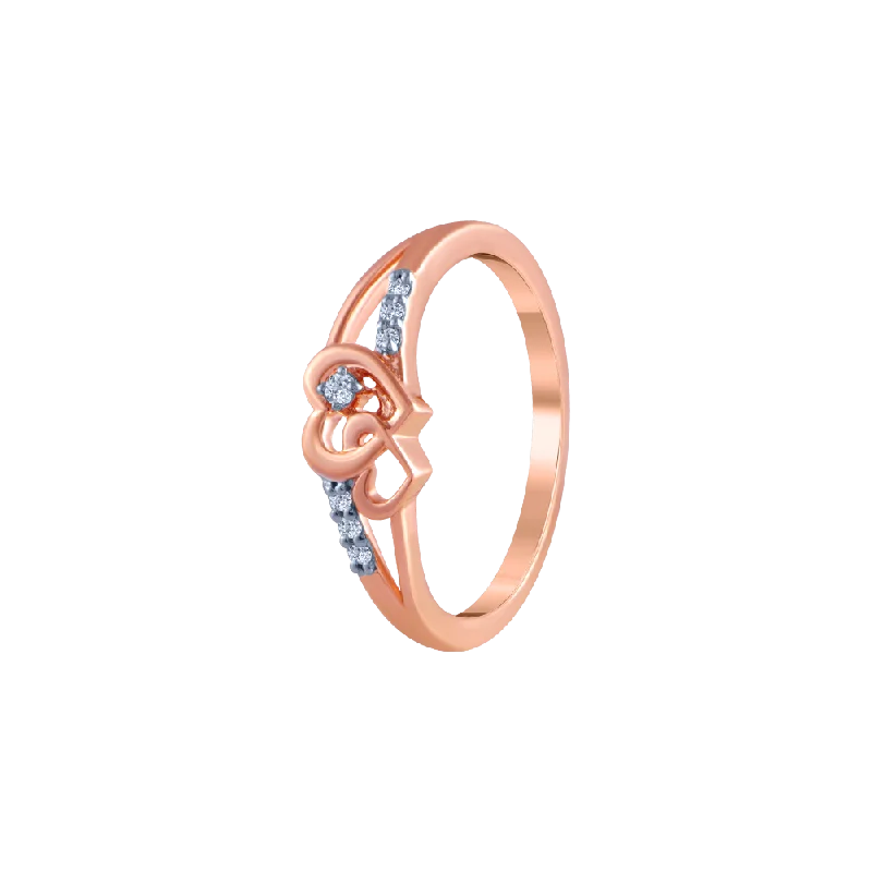 14k (585) Rose Gold And Diamond Ring For Women