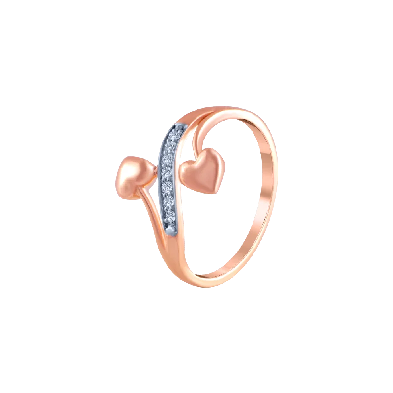 14k (585) Rose Gold And Diamond Ring For Women